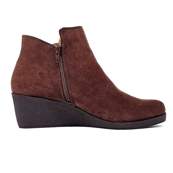 Aerosoles Bradley Wedge Zip-Up Ankle Bootie Brown Women's Size 12 - Picture 8 of 12